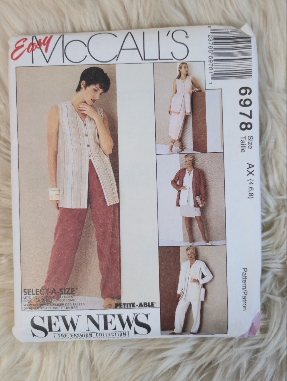 McCall's Sew News Vintage Easy Cardigan Tunic &Skirt Sewing Pattern 6978